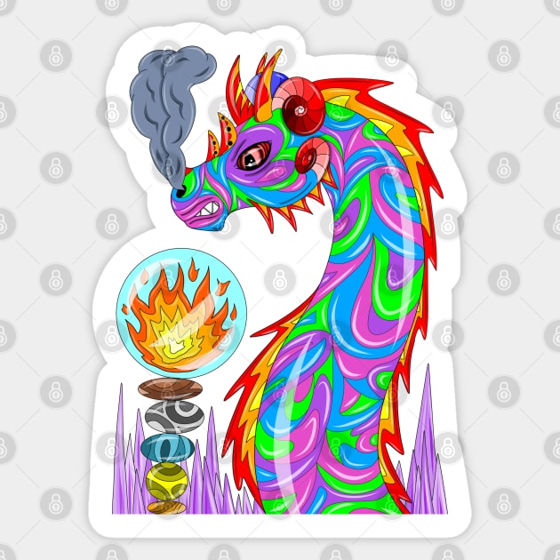 Mystical Dragon Sticker by MelanieJeyakkumar